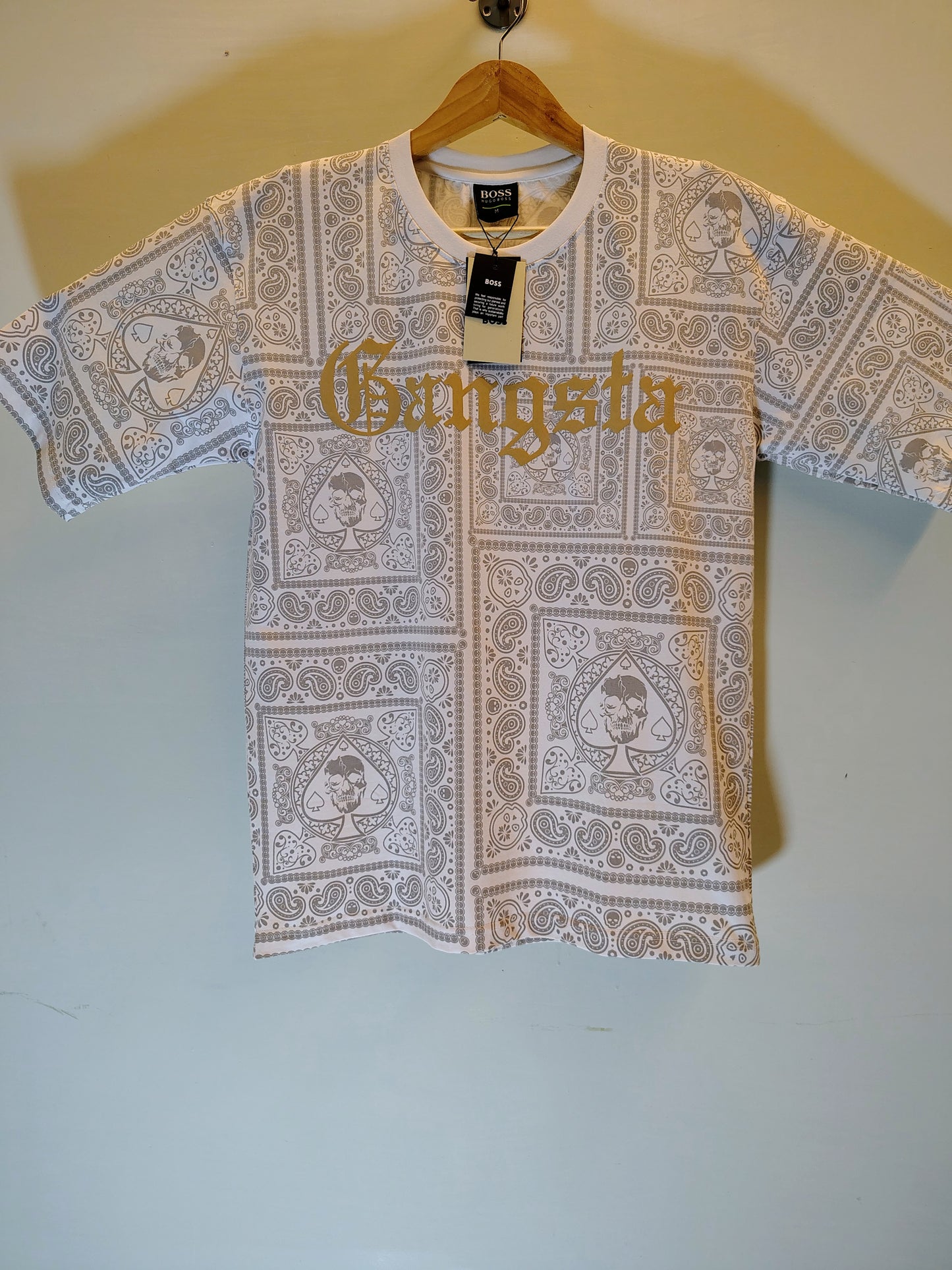 ⚪ Boss Gangsta Graphic Print T-Shirt