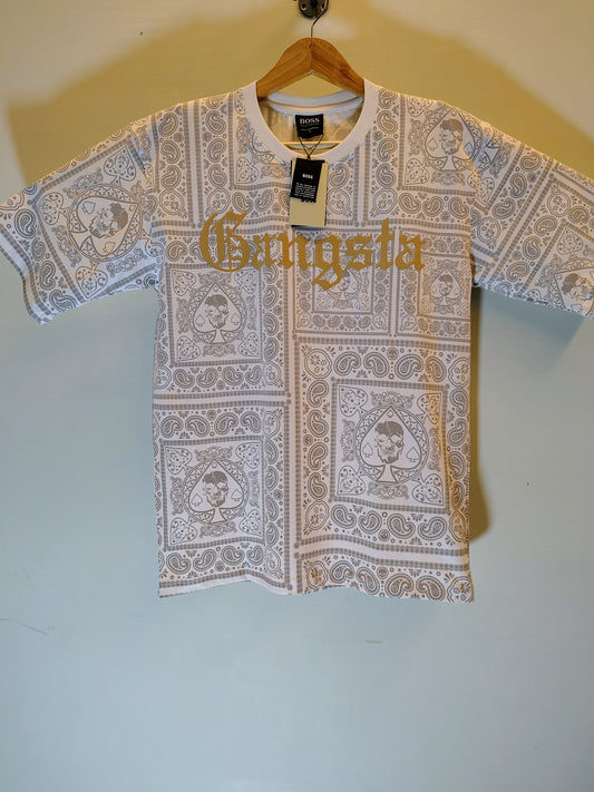 ⚪ Boss Gangsta Graphic Print T-Shirt