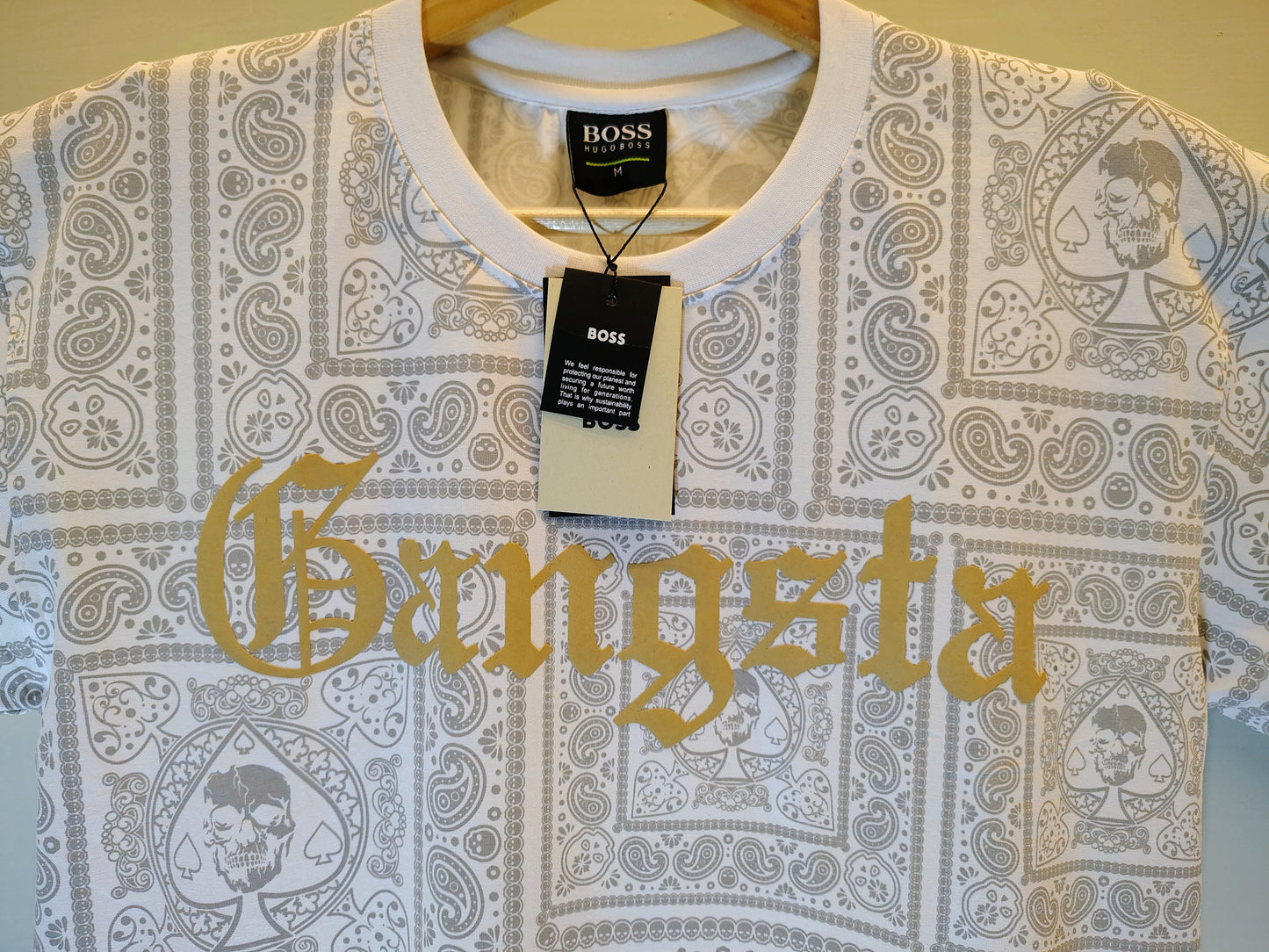 ⚪ Boss Gangsta Graphic Print T-Shirt